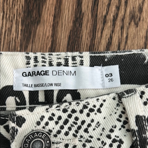 Garage Black and White Flare Jeans with Newspaper Print - Picture 2 of 3